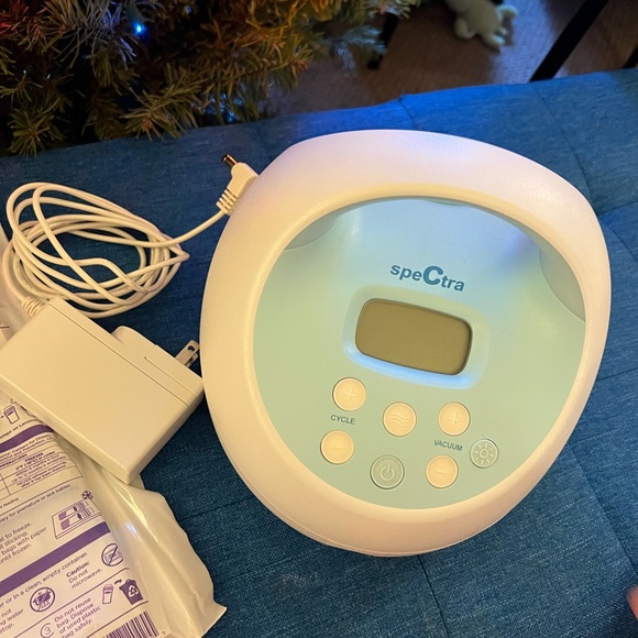 Spectra Baby Blue and White Breast Pump - Picture 3 of 5